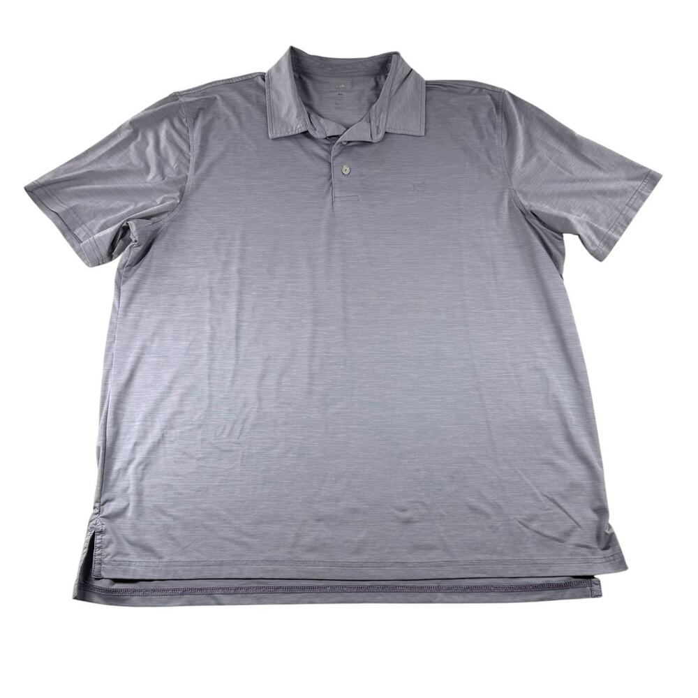 Southern Tide Brr Polo Shirt XL Purple Micro Stripe Short Sleeve Performance